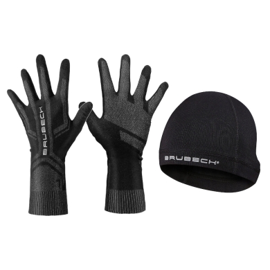 Brubeck Zestaw treningowy dla biegacza czapka + rękawiczki czarny
