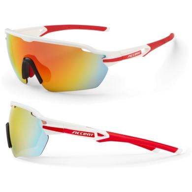 Okulary rowerowe Accent Reflex biało czerwone