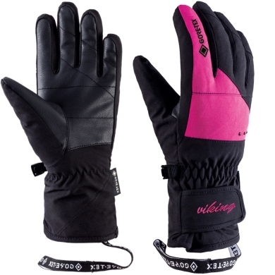 Rękawice zimowe damskie z membraną Viking Sherpa GTX czarno różowe