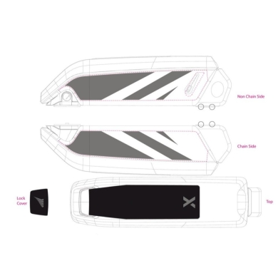 Haibike Naklejki na akumulator Bosch Gen3 do XDURO szaro czarne