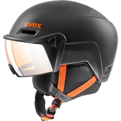 Kask narciarski snowboardowy Uvex Hlmt 700 Visor czarno pomarańczowy