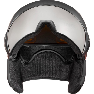 Kask narciarski snowboardowy Uvex Hlmt 700 Visor czarno pomarańczowy