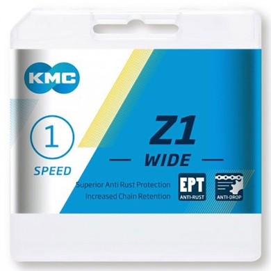 KMC Z1 Wide EPT Łańcuch 1 rzędowy 128 ogniw srebrny + spinka