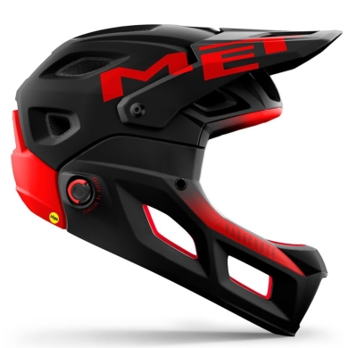 Kask rowerowy Fullface MET Parachute MCR MIPS czarno-czerwony