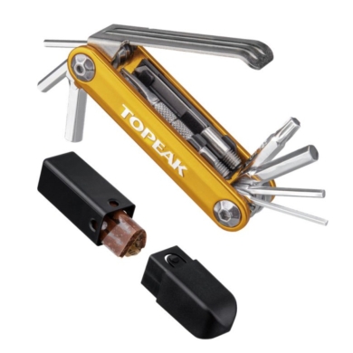 Multitool Topeak Tubi 11 żółty + zatyczki do opon