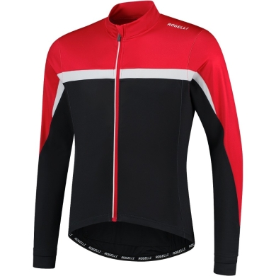 Koszulka rowerowa z długim rękawem Rogelli Course czarno-czerwona