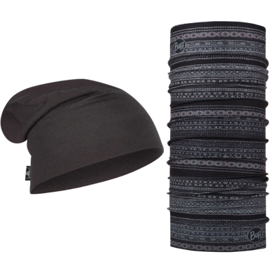 Zestaw czapka chusta Buff Premium czarny