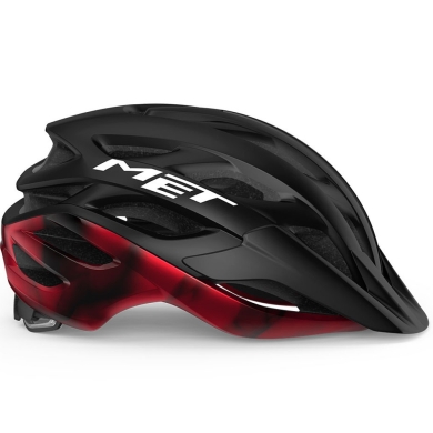 Kask rowerowy MET Veleno czarno-czerwony