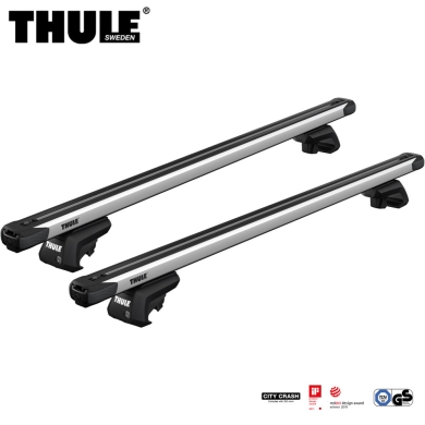 Bagażnik dachowy Thule SlideBar EVO KIA Rio 5-dr Kombi 02-05 relingi srebrny