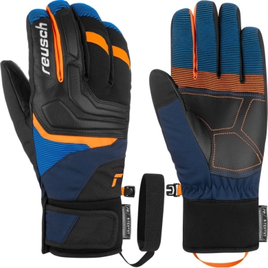 Rękawice narciarskie Reusch Strike R-TEX XT niebiesko-pomarańczowe