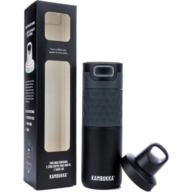 Kubek termiczny Kambukka Etna Grip Black Steel + nakrętka Reno