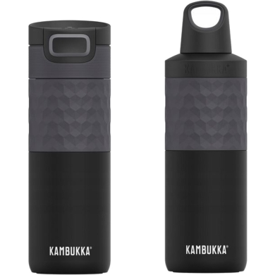 Kubek termiczny Kambukka Etna Grip Black Steel + nakrętka Reno