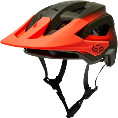 Kask rowerowy Fox Speedframe Pro oliwkowo-pomarańczowy