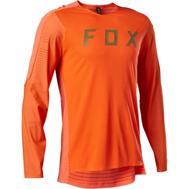 Koszulka rowerowa z długim rękawem Fox Flexair Pro pomarańczowa