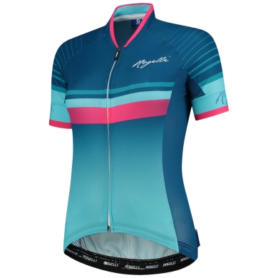 Koszulka rowerowa damska Rogelli Impress niebiesko-różowa