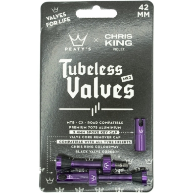 Zestaw wentyli Peaty's x Chris King tubeless fioletowe