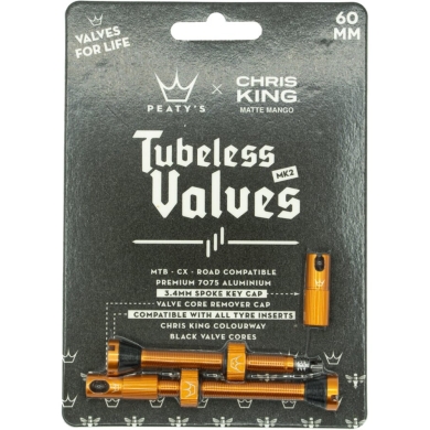 Zestaw wentyli Peaty's x Chris King tubeless pomarańczowe