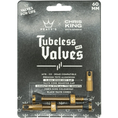 Zestaw wentyli Peaty's x Chris King tubeless brązowe