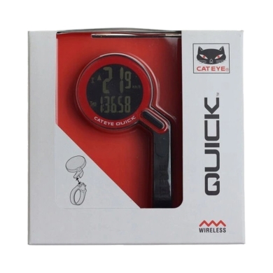 Licznik rowerowy bezprzewodowy Cateye Quick CC-RS100W czarno-czerwony