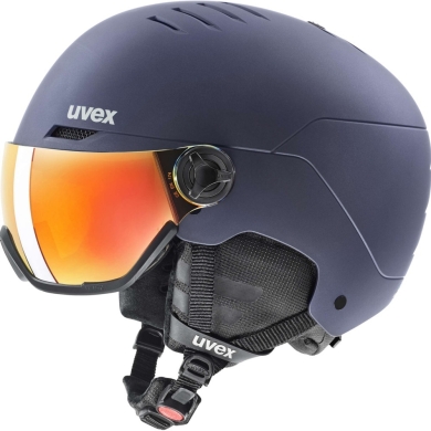 Kask narciarski Uvex Wanted Visor niebieski matowy