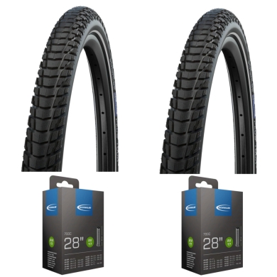 Komplet opon i dętek Schwalbe Marathon Plus Tour 28 Smartguard Reflex AV17