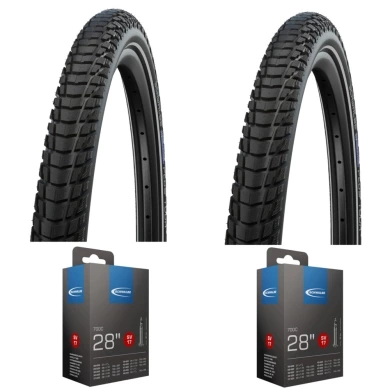 Komplet opon i dętek Schwalbe Marathon Plus Tour 28 Smart Dualguard Reflex SV19