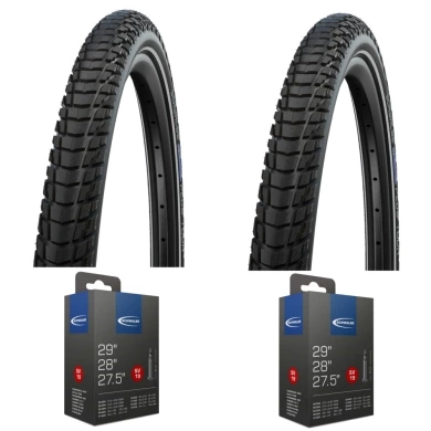 Komplet opon i dętek Schwalbe Marathon Plus Tour 28 Smart Dualguard Reflex SV19