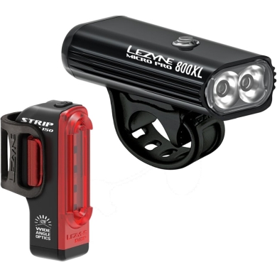 Zestaw lampek rowerowych Lezyne Micro Pro 800XL & Strip
