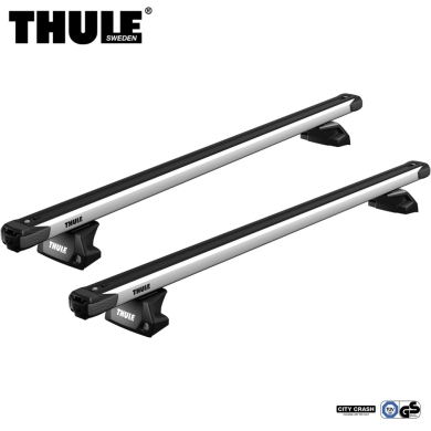 Bagażnik dachowy Thule Slidebar Evo BMW X1 (F48) 5-dr SUV 16-22 zintegrowane relingi srebrny