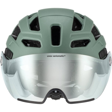 Kask rowerowy Uvex Finale Visor V zielono-biały