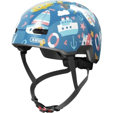 Kask rowerowy orzech Abus Skurb Kid blue sailor