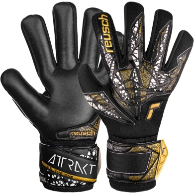 Rękawice bramkarskie Reusch Attrakt Silver Negative Finger Support Junior czarne