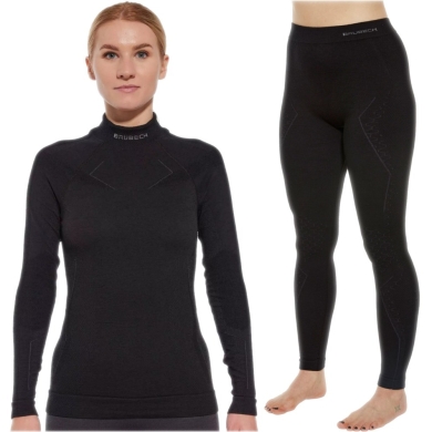 Komplet bielizny termoaktywnej damskiej Brubeck Extreme Merino czarny