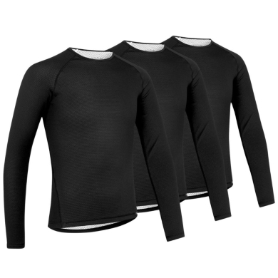 3-pack koszulek termoaktywnych z długim rękawem GripGrab RIDE Thermal czarny