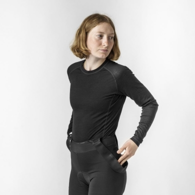 Koszulka termoaktywna z długim rękawem damska GripGrab Merino Blend Thermal czarna