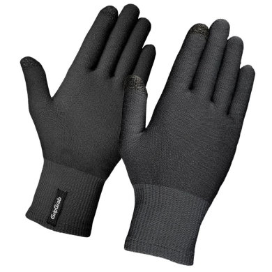 Rękawiczki długie GripGrab Merino Wool Liner czarne