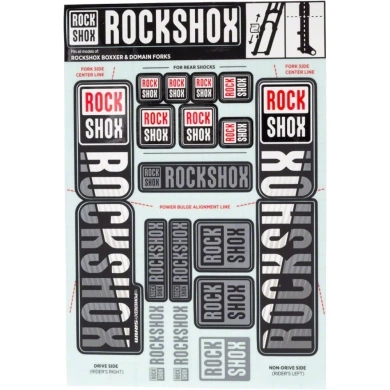 Naklejki na amortyzator Rock Shox BoXXer / Domain Dual Crown białe