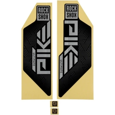 Naklejki na amortyzator Rock Shox Pike Ultimate Flight Attendant srebrne