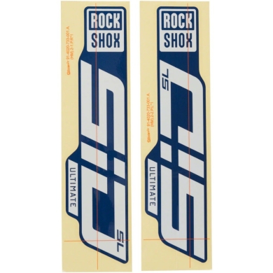Naklejki na amortyzator Rock Shox SID SL Ultimate niebiesko-białe