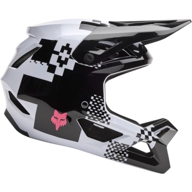 Kask rowerowy Fullface Fox Rampage Digi Image MIPS biało-czarny