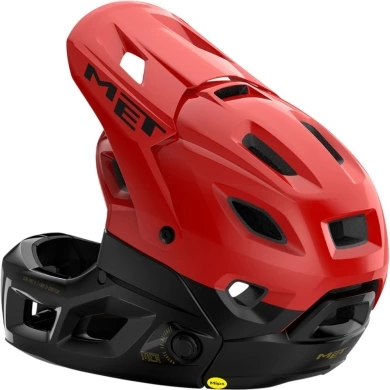 Kask rowerowy fullface MET Parachute MCR MIPS czerwono-czarny