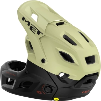 Kask rowerowy fullface MET Parachute MCR MIPS zielono-czarny