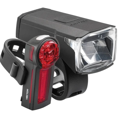 Zestaw lampek rowerowych Trelock LS 440 Lighthammer & LS 740 Vector