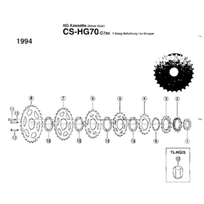 Koronka kasety Shimano CS-HG70 8-rzędowa - 18z