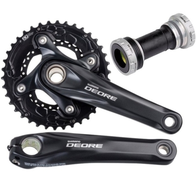 Mechanizm korbowy Shimano Deore FC-615 czarny