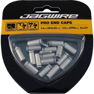 Końcówki pancerza przerzutki/hamulca Jagwire 4.5mm srebrne