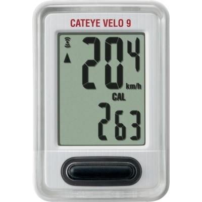 Licznik rowerowy przewodowy Cateye Velo 9 CC-VL820 biały