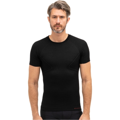 Koszulka Brubeck Active Wool czarna - M