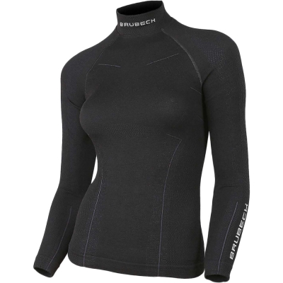 Bluza damska z długim rękawem Brubeck Extreme Wool czarna - M