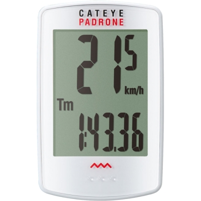 Licznik rowerowy bezprzewodowy Cateye Padrone CC-PA100W biały